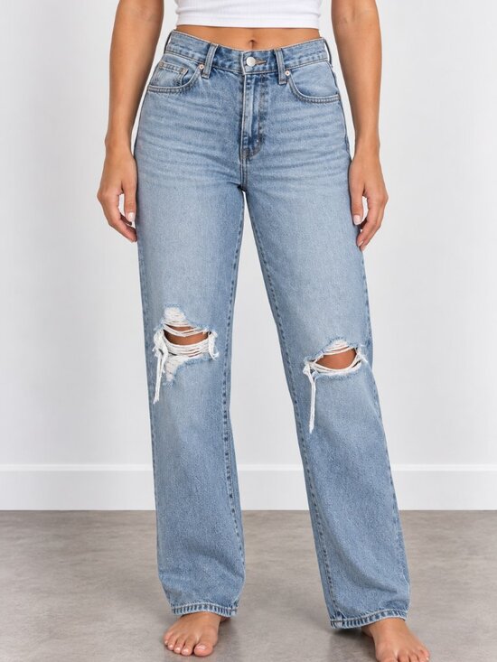 Universal Thread Denim - 90s baggy de los 90 distressed light wash denim vintage inspired jeans 6 ripped